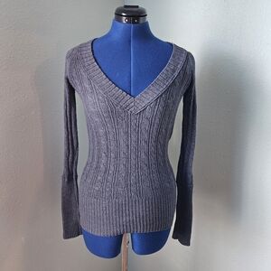 American Eagle Outfitters Charcoal V-Neck Sweater